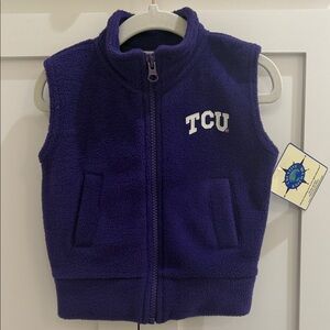 Purple TCU Fleece Vest 18M NWT